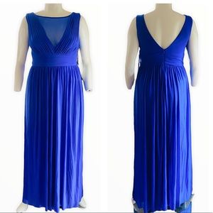 Blu Sage NWT‎ Cobalt Pleated Flowy Maxi Formal Dress Size 10